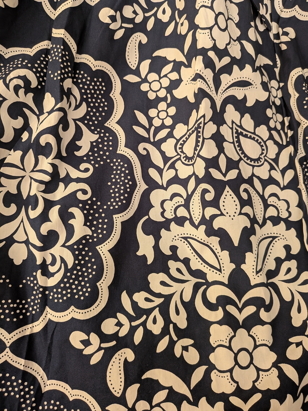 Women's Navy and White Floral Maxi Skirt with Waist Tie - Picture 2 of 3